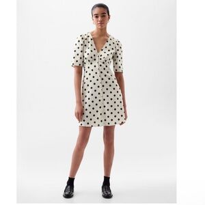 GAP Black and cream Polka Dot Mini Dress